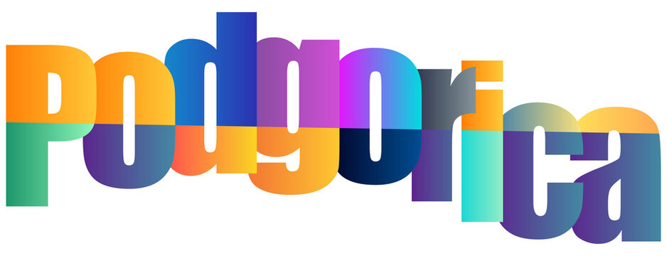 Colorful gradient text logo design featuring stylish polygonal letters