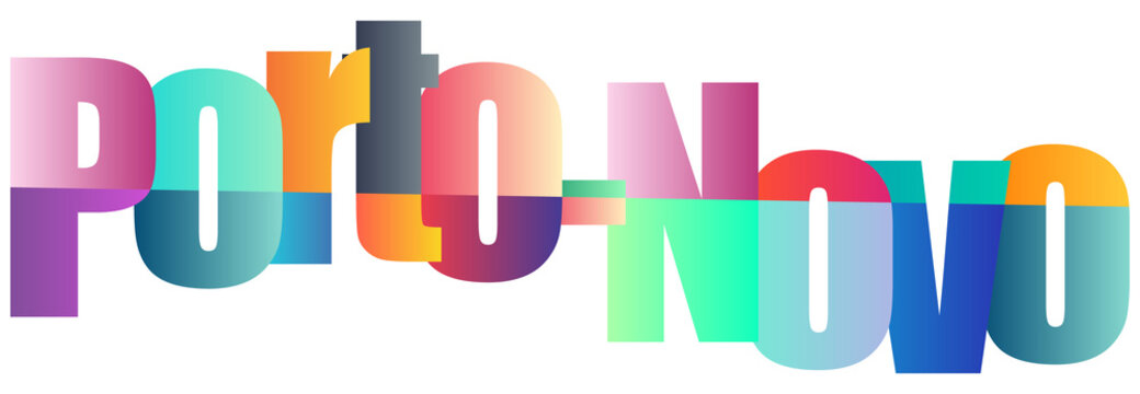 Colorful Porto Novo Text Logo Design With Gradient Letters