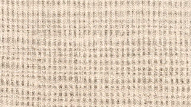 A full frame background of natural light beige burlap fabric with a rough, interwoven texture.