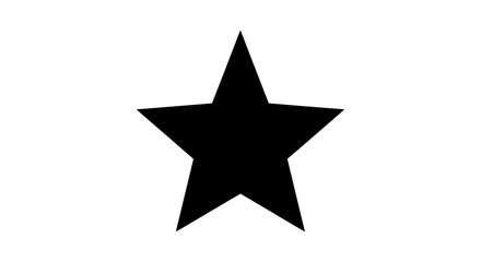 Fototapeta premium A black star icon on a white background, representing excellence and achievement in a minimalist design