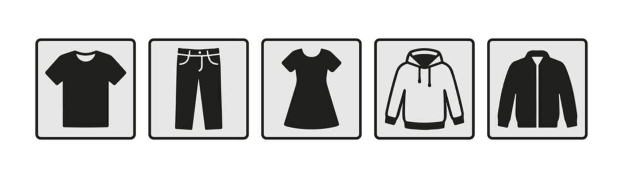 Clothing and Apparel Icons Set