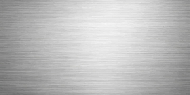 A sleek brushed metal plate texture featuring a shiny stainless steel surface with a silver metallic pattern on an industrial aluminum sheet backdrop