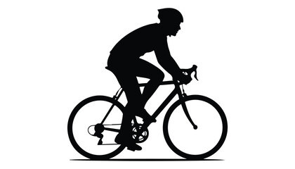 Fototapeta premium black and white silhouette of bicycle very high quality vector illustration.