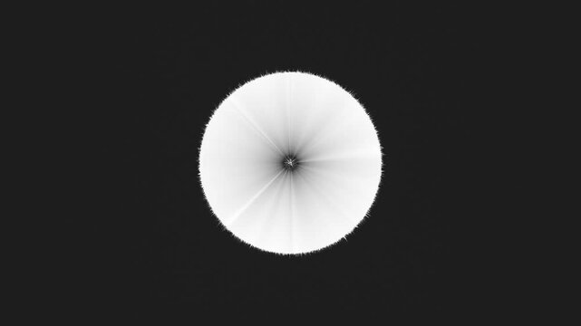 Black and white starburst radiating from a central point on a dark gray background Keywords: starburst, radiating, black, white, gray, dark, light, glow, lens flare, halo, energy, abstract