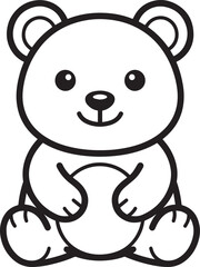 Fototapeta premium Wild bear minimalist line art vector silhouette predator icon