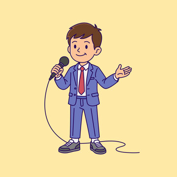 Male host of cartoon illustration