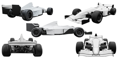 Fototapeta premium Collection set open wheel car