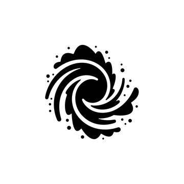 Black spiral vortex icon illustration on white background