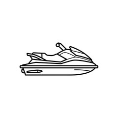 Naklejka premium Jet Ski Vector Line Art Illustration on White Background