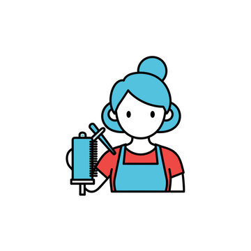 Vector illustration of a female craftsperson or technician