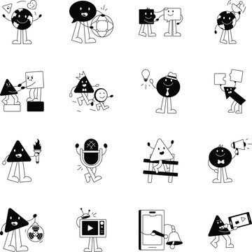 Collection of Communication Glyph Style Icons 