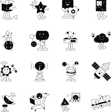 Pack of Discussion Glyph Style Icons 