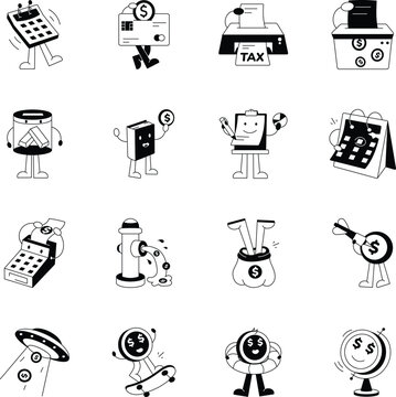 Collection of Finance Glyph Style Icons 
