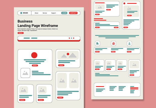 Modern Business Wireframe Template Layout