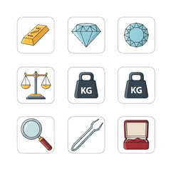 Jewelry and precious metal icons. © arlisa