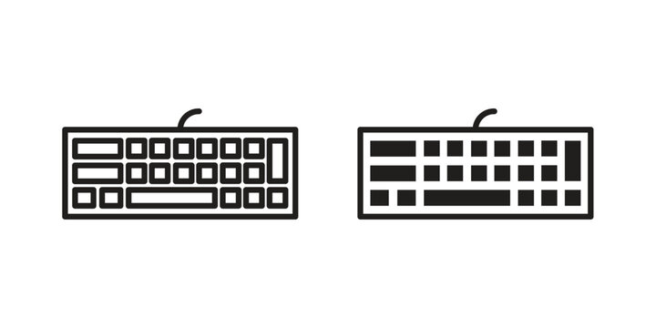 Keyboard icon collection on white background. Vector icon art.
