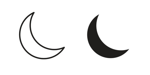 Moon icon collection on white background. Vector icon art. © sraboni