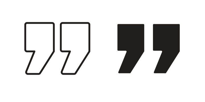 Quote right icon collection on white background. Vector icon art.