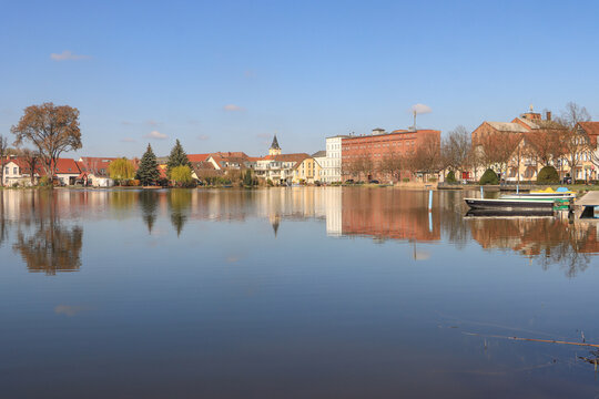 Blick auf das m&auml;rkische M&uuml;llrose am gleichnamigen See