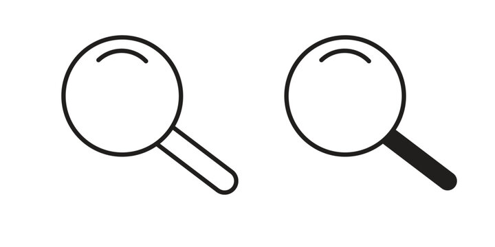 Search icon collection on white background. Vector icon art.