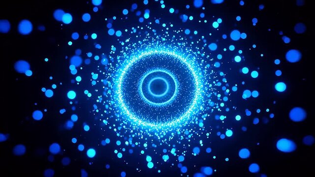 Blue glowing circular pattern with dots