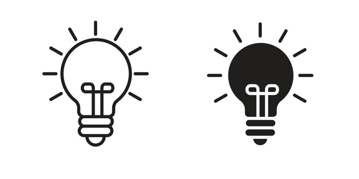 Solution lamp icon collection on white background. Vector icon art.