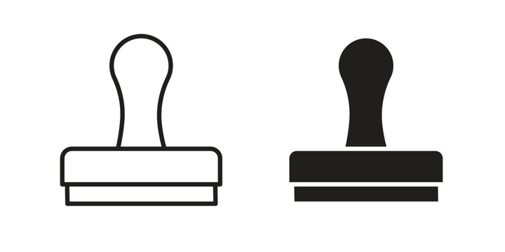Stamp icon collection on white background. Vector icon art.