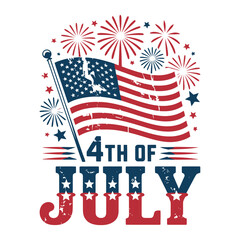 Obraz premium Vibrant 4th of july celebration with american flag and fireworks
