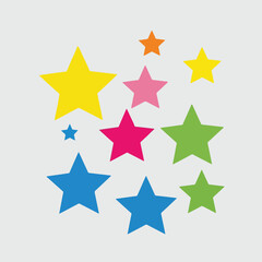 Fototapeta premium Colorful stars on gray background