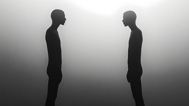 Part of a series Conceptual representation of human connection, partnership, and shared journey in a vast abstract space.