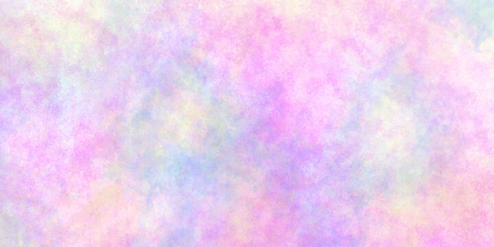 Soft pastel tie-dye pattern blending pinks, blue, and yellows in a dreamy texture. colorful watercolor background. Violet Pink Yellow Blue multicolor background wallpaper.