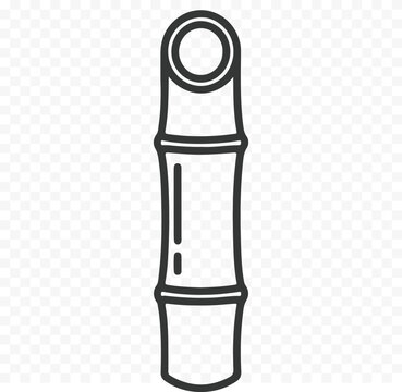 A minimalist vector illustration of a magnifying glass or handheld inspection tool with a transparent background.