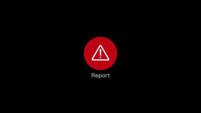 Animated warning signs with changing red alert symbols on black background