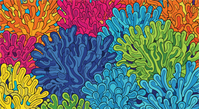 A colorful abstract pattern resembling coral