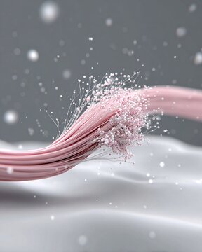 light particles merging into emotional forms, surreal background, copy space