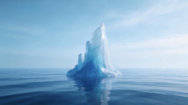 Iceberg floating in calm ocean
