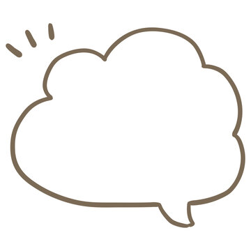 注目マークがついた雲がたの手描きスピーチバブル｜漫画・会話用吹き出し素材