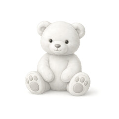 Fototapeta premium A white teddy bear sitting upright with paws out