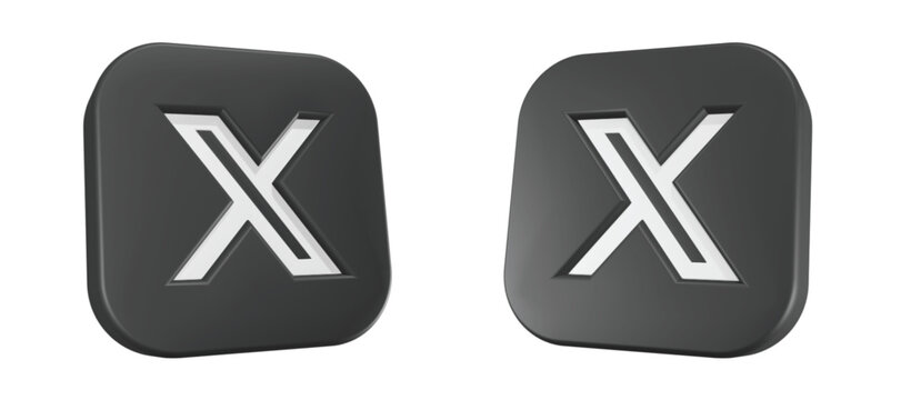 3D rendered icon of the X (formerly Twitter) social media platform. 