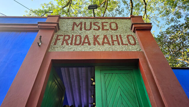 Mexico City, Mexico - Mar 25, 2026: Frida Kahlo Museum or Blue House, the most representative cultural venue of the Mexican artist, exhibits her artistic legacy in Coyoacan, CDMX