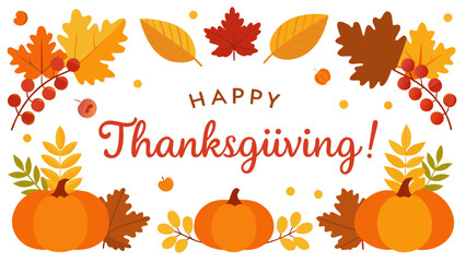 Happy thanksgiving pumpkin illustration with celebration wreath © ruposhi