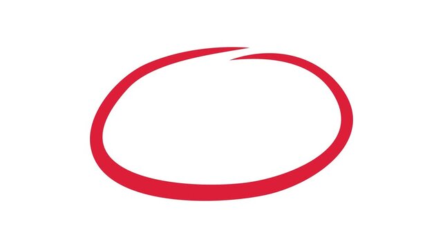 hand drawn red circle Highlight animation for marking
