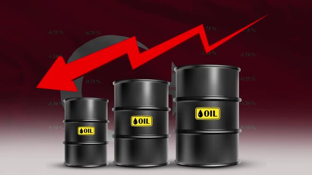 Oil Price decrease with Turkey Flag and Rising Crude Barrel Trend