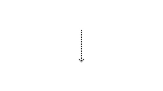 Animated dashed arrow pointing down simple graphic element motion background overlay
