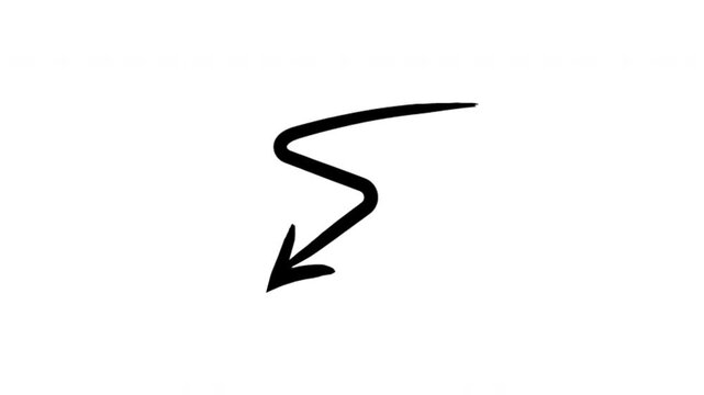 Collection of hand drawn arrows on transparent background.