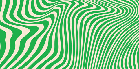 Fototapeta premium Geometric Patterns with Wavy Ripple Lines. Wave Background with Optical Illusion. Abstract Vector Distorted Art. Curve and Warped Lines Texture