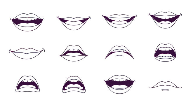Collection of various lip shapes.