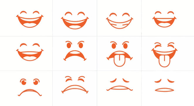 Collection of various emoticon faces.