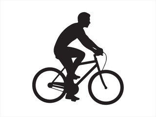 Obraz premium Cyclist silhouette riding a bicycle flat vector illustration isolated design
