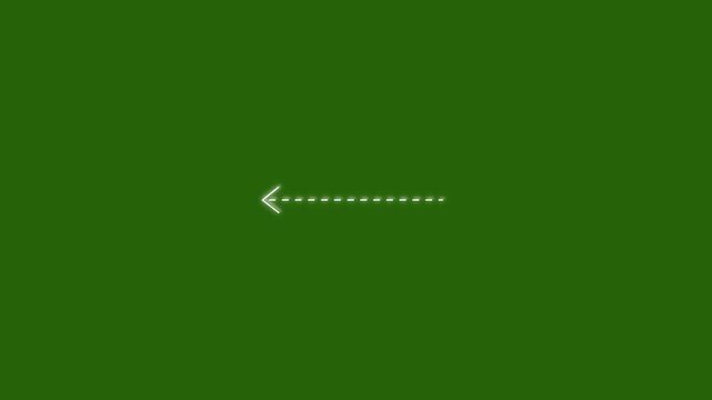 Animated dashed arrow pointing left motion graphic simple icon directional indicator graphic element